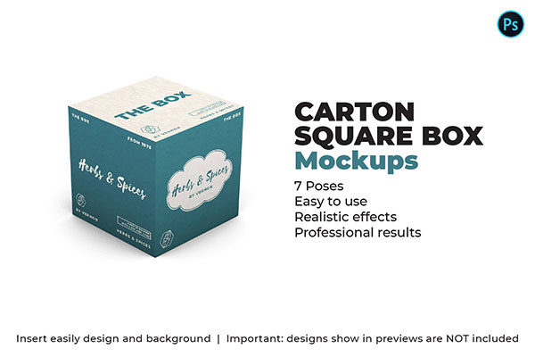 纸箱方箱样机Mockup