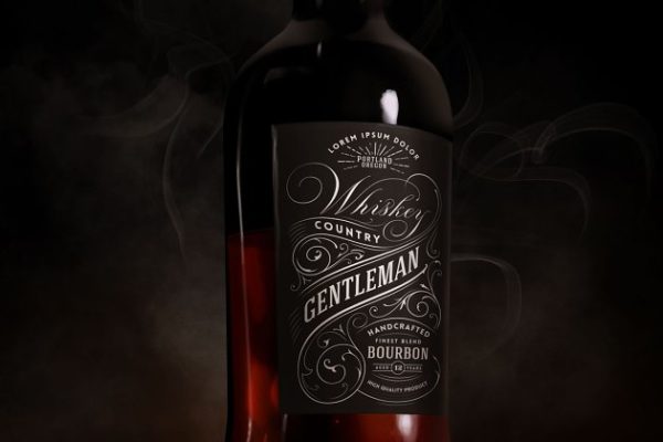 高质量的威士忌酒瓶分层模板 Whiskey, Rum, Brandy bottle mock-up缩略图 高质量的威士忌酒瓶分层模板 Whiskey, Rum, Brandy bottle mock-up