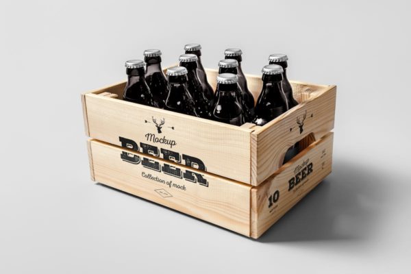 逼真啤酒木制箱子包装样机模板 Beer Mock-up 2缩略图 逼真啤酒木制箱子包装样机模板 Beer Mock-up 2