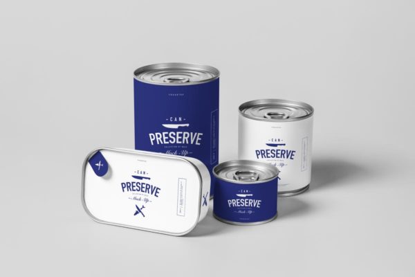 逼真金属罐头食品包装样机 Can Preserve Mock-up缩略图 逼真金属罐头食品包装样机 Can Preserve Mock-up