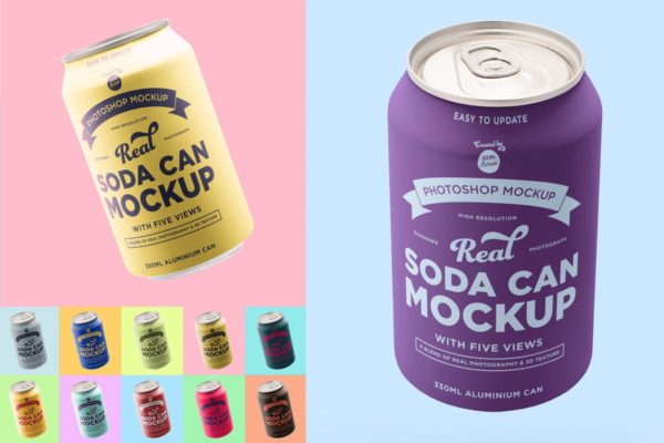 苏打水/碳酸饮料易拉罐样机 Soda can mockup缩略图 苏打水/碳酸饮料易拉罐样机 Soda can mockup