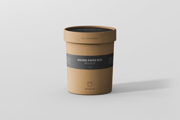 茶叶/咖啡中等尺寸纸筒包装样机模板 Paper Box Mockup Round – Medium Size缩略图 茶叶/咖啡中等尺寸纸筒包装样机模板 Paper Box Mockup Round – Medium Size