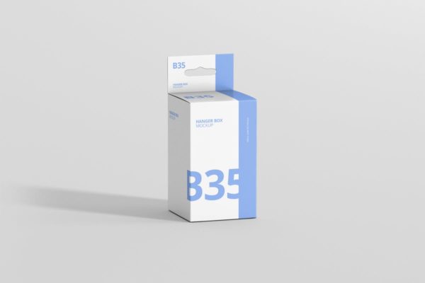 带挂钩的小矩形尺寸包装盒子样机 Box Mockup – Small Rectangle Size with Hanger缩略图 带挂钩的小矩形尺寸包装盒子样机 Box Mockup – Small Rectangle Size with Hanger