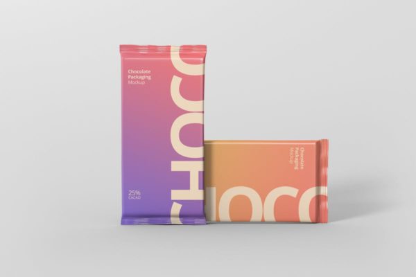 巧克力铝箔包装设计样机 Foil Chocolate Packaging Mockup