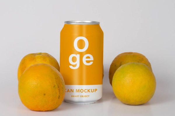 风味苏打水罐头外观设计样机模板 Flavor Soda Can Mock Up