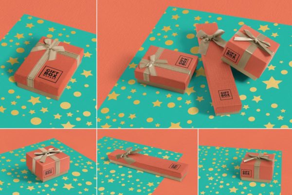 华丽设计蝴蝶结礼品盒样机 Gift Box Mockups缩略图 华丽设计蝴蝶结礼品盒样机 Gift Box Mockups
