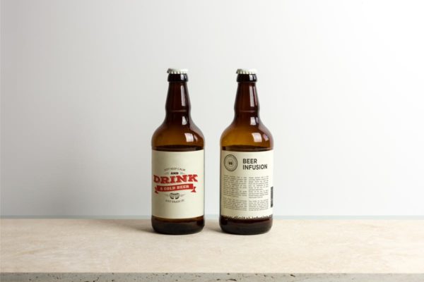 啤酒瓶外观贴纸设计展示样机 Beer Bottle Mock-up / Real Photo Scene