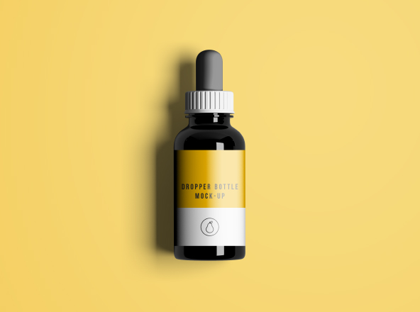 护肤品精华液滴管瓶外观设计样机模板 Dropper Bottle Mockup