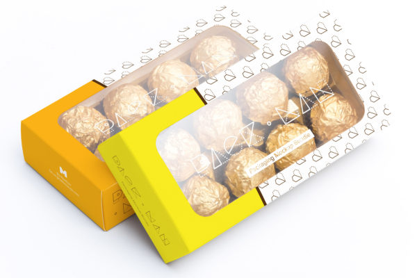 巧克力甜点包装盒外观设计样机07 Sweet Box Mockup 07