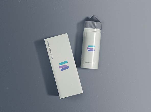 独角兽滴管瓶包装外观设计PSD样机模板 Unicorn Dropper Mockup