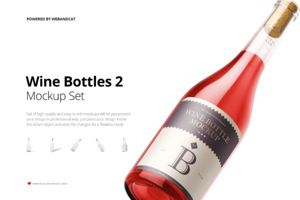 洋酒酒瓶外观设计效果预览样机v2 Wine Bottle Mock-up 2缩略图 洋酒酒瓶外观设计效果预览样机v2 Wine Bottle Mock-up 2