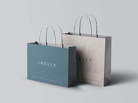 品牌商店购物纸袋设计效果图样机PSD模板 Paper Shopping Bag Mockup (PSD)