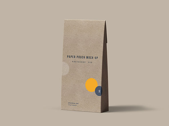便携纸袋设计图样机模板 Paper Pouch Mockup