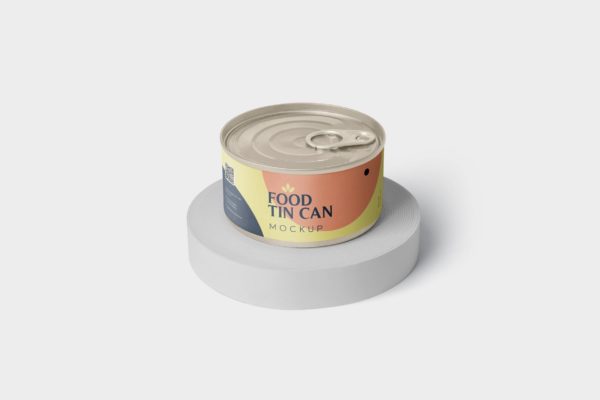 迷你型食品罐头外观设计图样机模板 Food Tin Can Mockup Small Size – Round缩略图 迷你型食品罐头外观设计图样机模板 Food Tin Can Mockup Small Size – Round