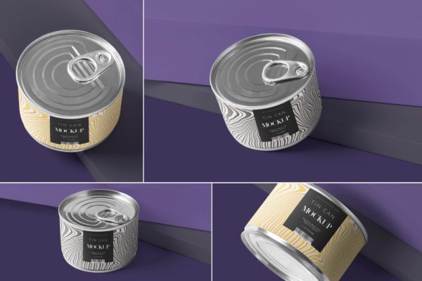 食品罐头外观设计效果图样机PSD模板 Small Food Tin Can Mockups缩略图 食品罐头外观设计效果图样机PSD模板 Small Food Tin Can Mockups
