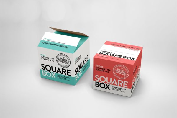 方形开槽纸盒包装设计效果图样机 Square Slotted-Type Paper Box Packaging Mockup缩略图 方形开槽纸盒包装设计效果图样机 Square Slotted-Type Paper Box Packaging Mockup