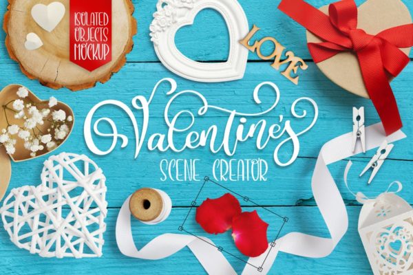 浪漫情人节场景样机模板 Valentine scene creator
