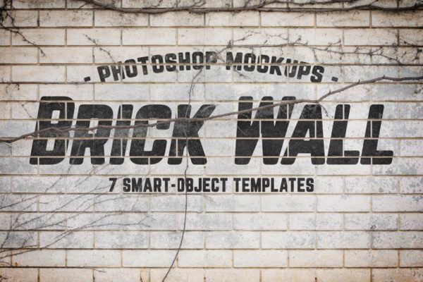 城市丛林砖墙背景样机Vol.1 Urban Jungle Brick Wall Mockups Volume 1