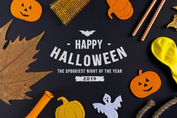 万圣节节日场景设计样机模板 Halloween mockup