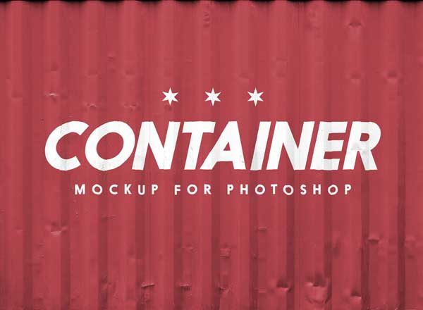 海运集装箱标志样机模型PSD Free Shipping Container Logo Mockup PSD
