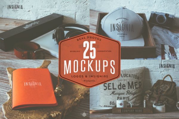 25个高分辨率Logo设计展示样机 25 Hip Logo Overlay Mock-Ups