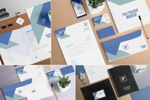 4款时尚商业品牌演示文具样机场景套装 4 Stationery Mockup Scenes缩略图 4款时尚商业品牌演示文具样机场景套装 4 Stationery Mockup Scenes