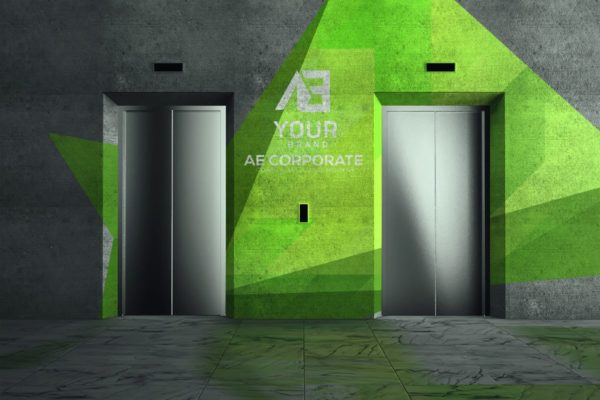 3D企业logo墙壁艺术样机模板 Corporate Logo Mockups V1