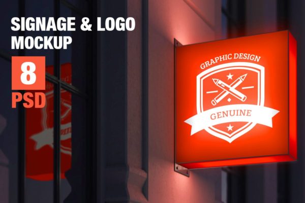 标牌和徽标设计PSD样机 Signage & Logo Mock-up缩略图 标牌和徽标设计PSD样机 Signage & Logo Mock-up