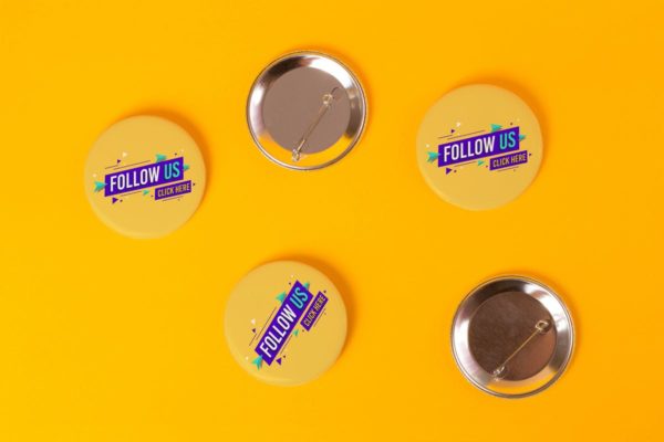 别针纽扣创意设计样机 Pin Buttons Mock Up缩略图 别针纽扣创意设计样机 Pin Buttons Mock Up
