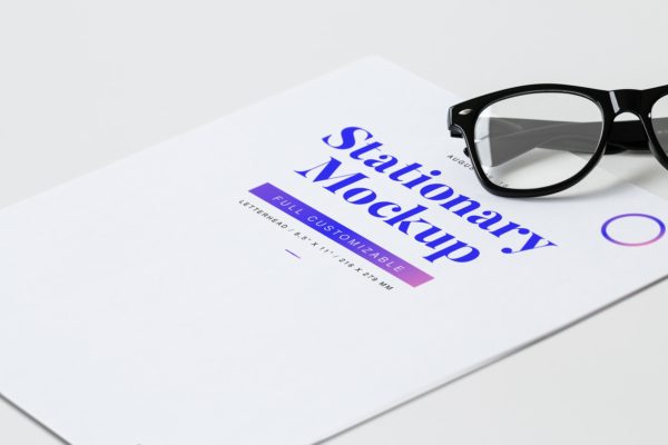 简约大方企业信笺信头设计样机模板01 Letterhead Mockup 01