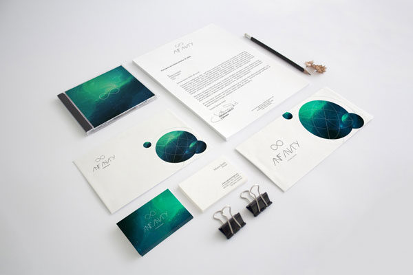 品牌VI视觉设计效果预览图办公用品等距网格样机2 Stationery Mockup 2