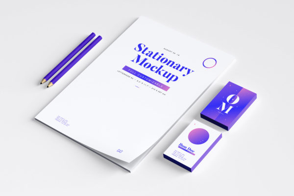 品牌VI设计案例预览办公用品套装样机03 Stationery Mockup 03