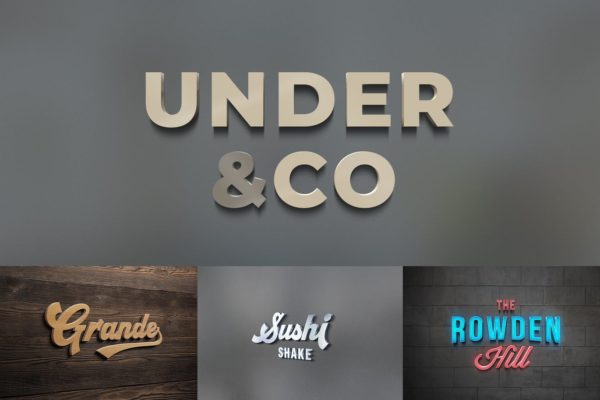 3D立体效果Logo设计预览样机模板 3D Logo Mockups缩略图 3D立体效果Logo设计预览样机模板 3D Logo Mockups
