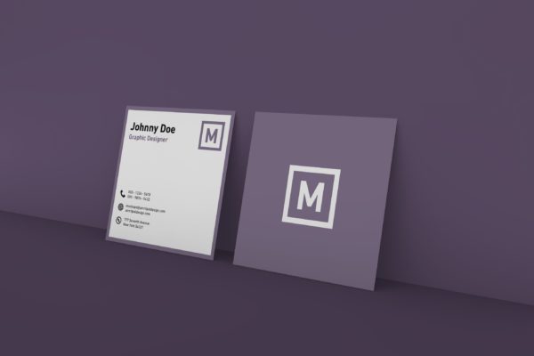 方形企业名片设计立面图样机模板 Square Business Card Wall Mockup缩略图 方形企业名片设计立面图样机模板 Square Business Card Wall Mockup