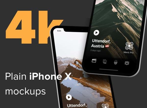 大洋岛下午茶：4K级的多角度iPhone X展示模型下载[PSD]