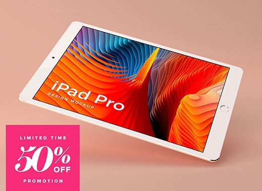 多角度的iPad Pro展示模型Mockup下载[psd]