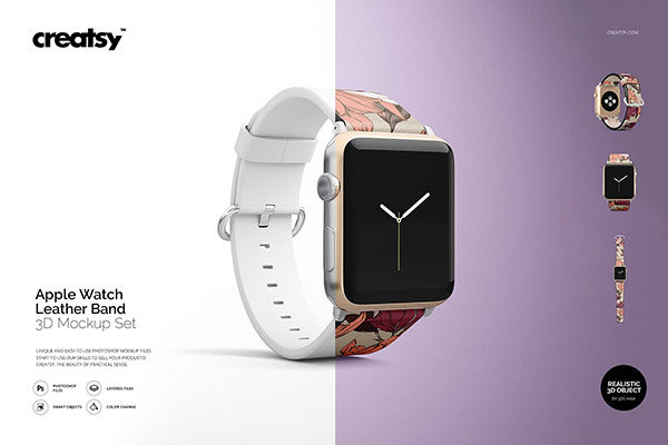 大洋岛下午茶：高品质的Apple Watch表带展示模型Mockup下载 1.27 GB[psd]