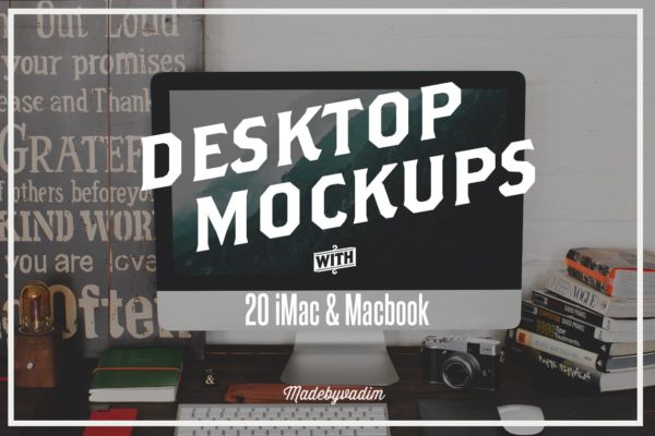 20款苹果一体机&笔记本电脑样机合集 20 iMac & Macbook screen mockups缩略图 20款苹果一体机&笔记本电脑样机合集 20 iMac & Macbook screen mockups