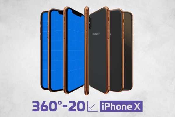 360度全方位 iPhone X 样机模板 iPhone X Kit Mockup缩略图 360度全方位 iPhone X 样机模板 iPhone X Kit Mockup
