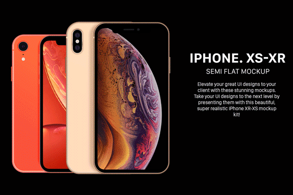大洋岛下午茶：最好的 iPhone XS 和 XR 扁平化风格的手机APP展示样机 Mockups  [PSD,Ai]