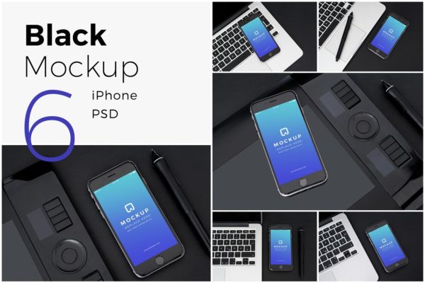 经典旧款黑色iPhone样机PSD模板 Black iPhone Mockups PSDs缩略图 经典旧款黑色iPhone样机PSD模板 Black iPhone Mockups PSDs