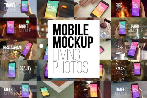 实景iPhone展示样机模板合集 Mobile Mockup Living Photos