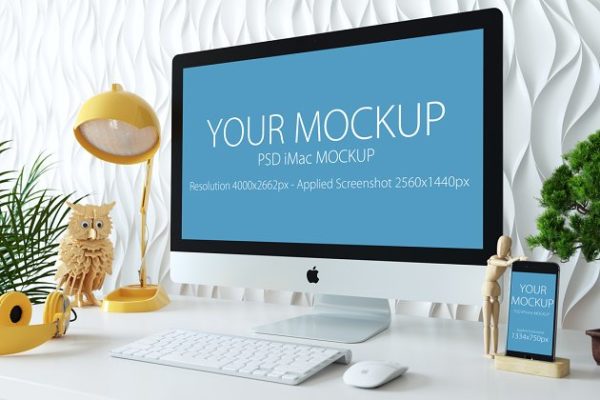 Apple一体机&iPhone手机样机模板 Apple imac & iphone mockup缩略图 Apple一体机&iPhone手机样机模板 Apple imac & iphone mockup