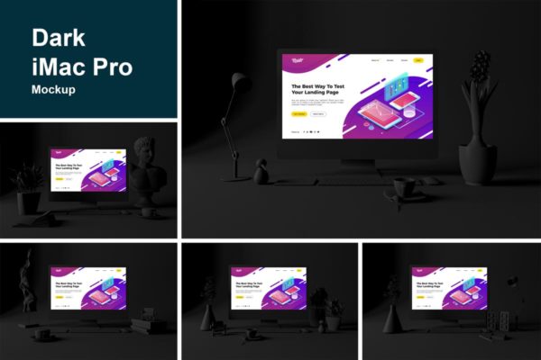 酷黑办公场所MacBook Pro设备样机 Dark Mac Pro缩略图 酷黑办公场所MacBook Pro设备样机 Dark Mac Pro