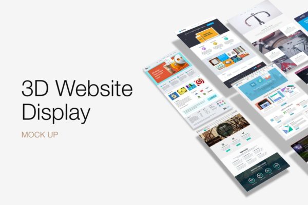 网站设计展示多维演示样机模板 3D Website Display Mockup缩略图 网站设计展示多维演示样机模板 3D Website Display Mockup