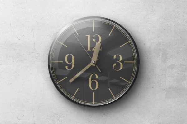 逼真圆形传统指针挂钟样机 Wall Clock Mockup缩略图 逼真圆形传统指针挂钟样机 Wall Clock Mockup