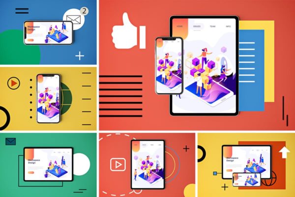 社交媒体APP应用&Web网站设计样机模板 Social Media App MockUp缩略图 社交媒体APP应用&Web网站设计样机模板 Social Media App MockUp