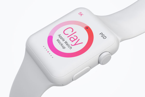 Apple Watch手表表盘UI界面设计效果图样机05 Clay Apple Watch Mockup 05缩略图 Apple Watch手表表盘UI界面设计效果图样机05 Clay Apple Watch Mockup 05