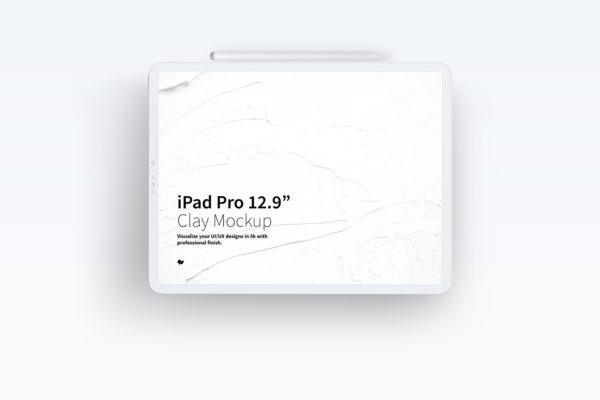 iPad Pro平板电脑界面设计预览前视图黏土样机 Clay iPad Pro 12.9” Mockup, Landscape Front View缩略图 iPad Pro平板电脑界面设计预览前视图黏土样机 Clay iPad Pro 12.9” Mockup, Landscape Front View