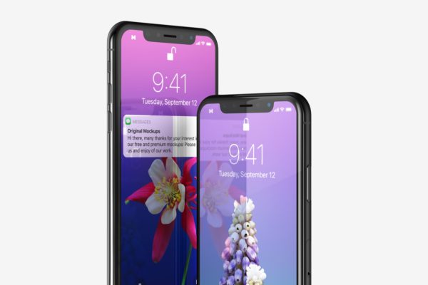 iPhone X智能手机APP设计图演示样机模板02 Free iPhone X Mockup 02